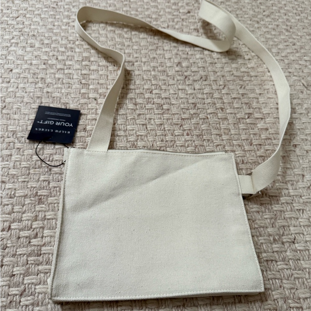 Ralph Lauren Cream Canvas Crossbody with Rainbow RL Flag - Picture 6 of 6